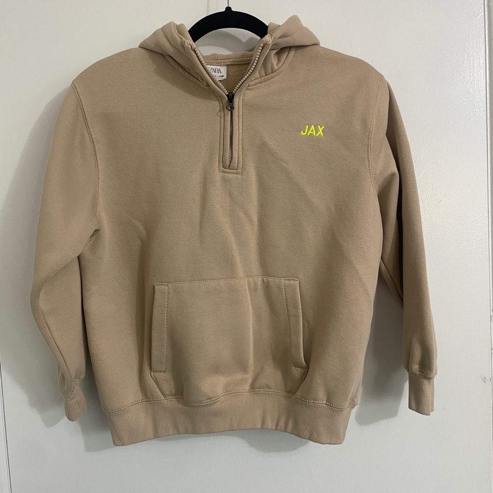 Zara Beige Kid's Zip-Up Sweater